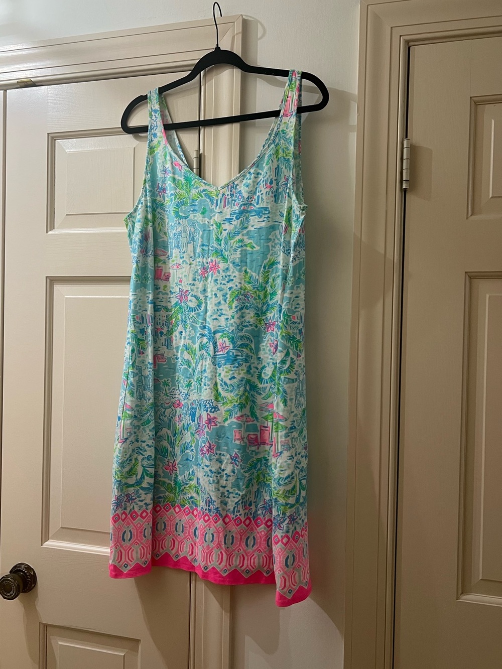 Lilly Pulitzer Aqua, Pink & Green Printed Sleeveless Dress